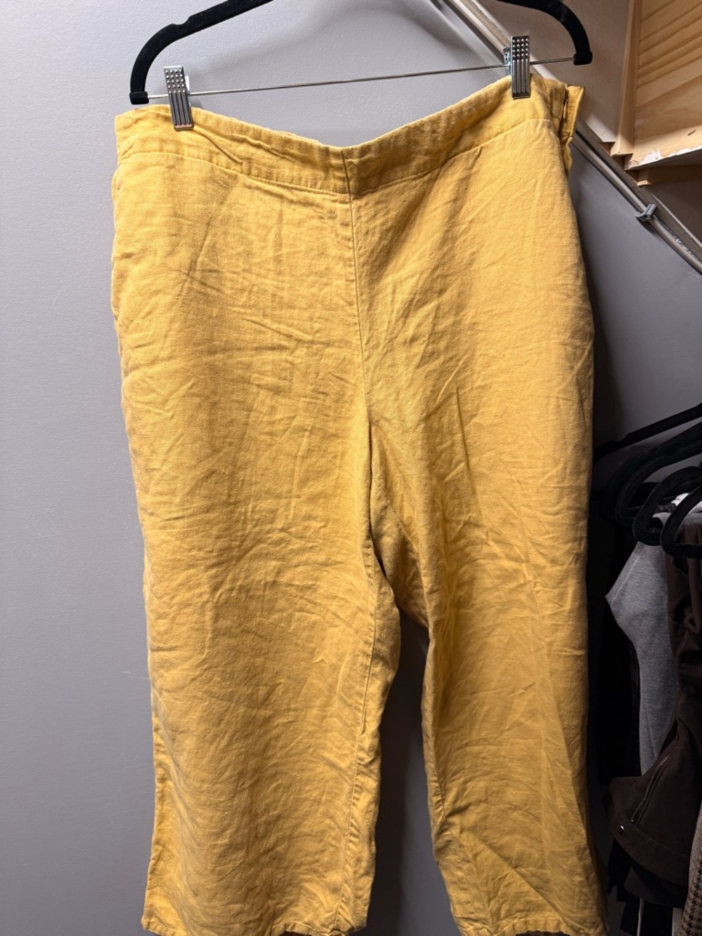 J. Jill Straight-Leg Linen-Blend Pants in Yellow